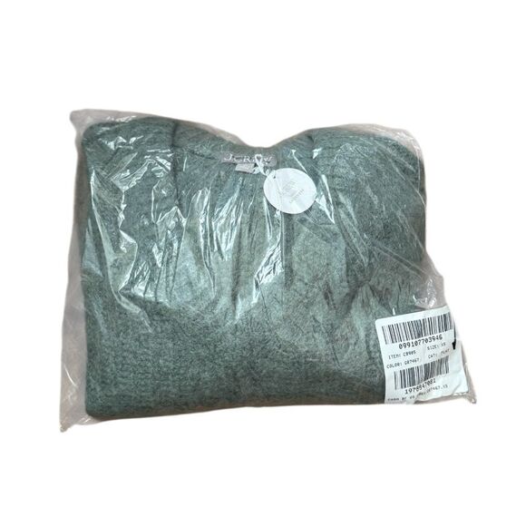 NWT J CREW Ribbed V-neck sweater in wool blend in Teal green - Picture 5 of 7